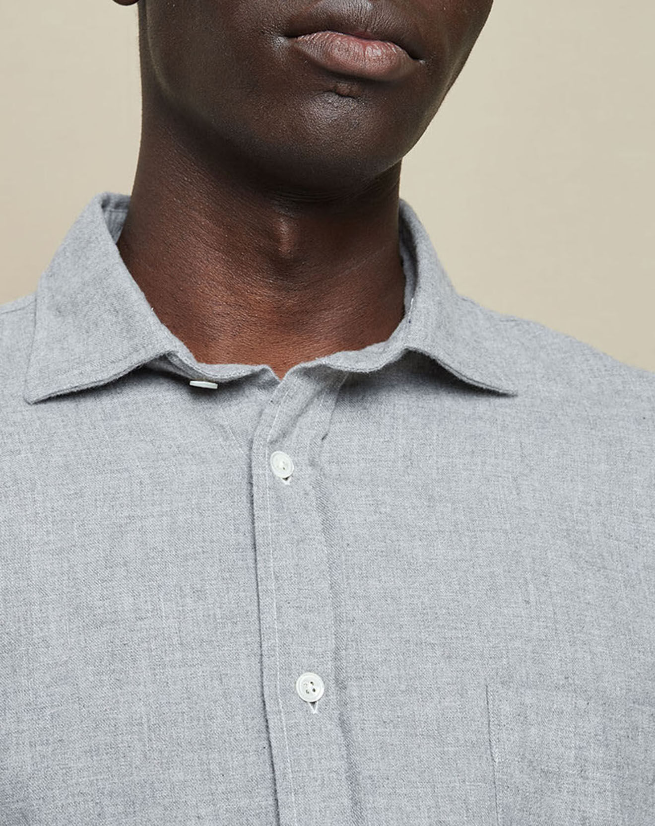 Hartford Chemise Regular Fit en Flanelle de Coton Paul grise