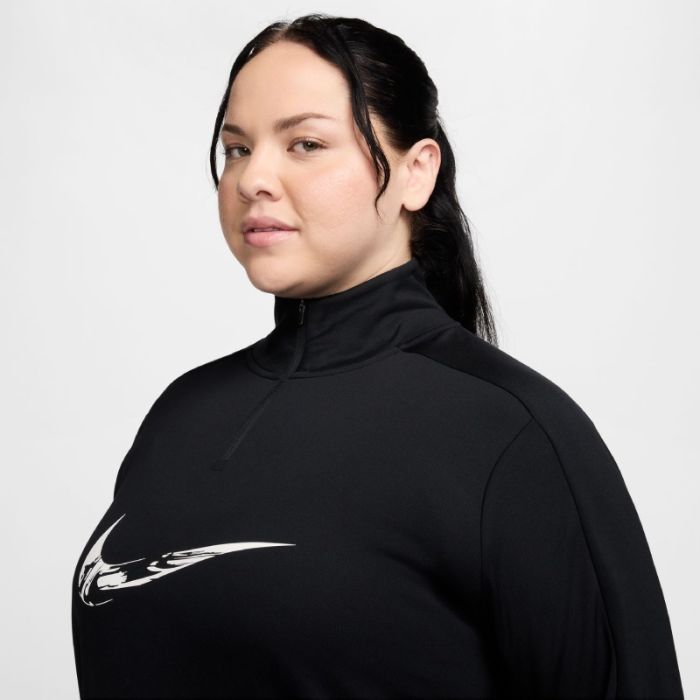 Nike Dame Mellemlag Dri-FIT Swoosh Half-Zip Mid Layer (Plus Size) Sort