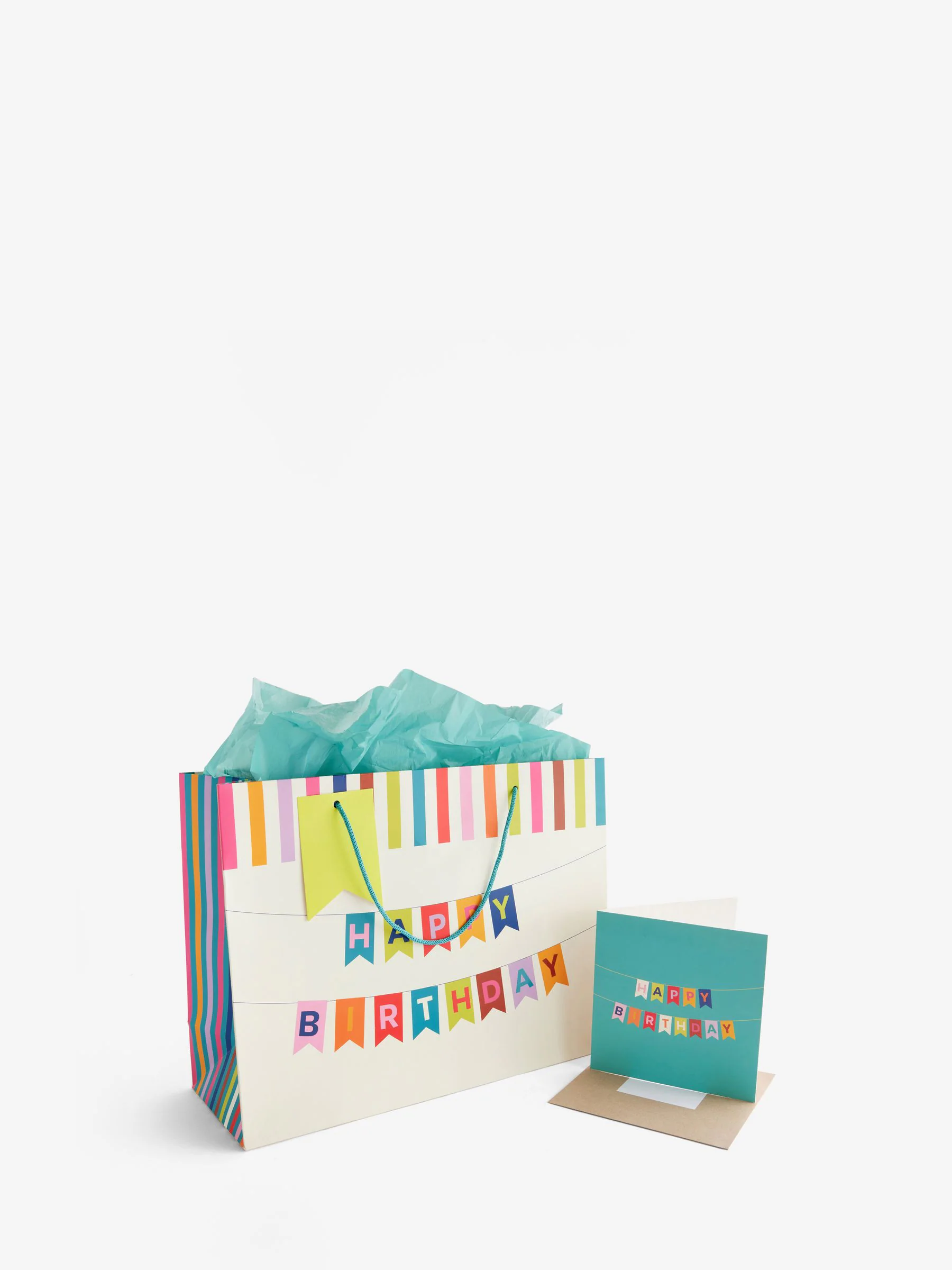 Bright Bunting Birthday Gift Bag and Card Set