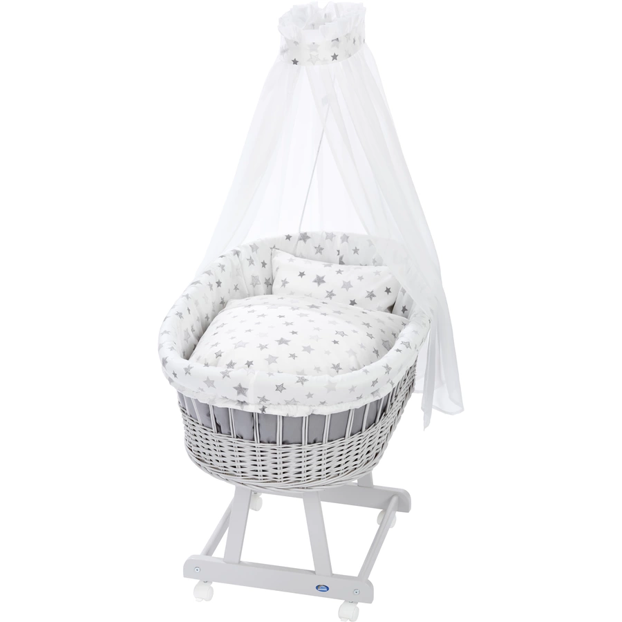 Alvi® Komplettstubenwagen Birthe silbergrau 777-9 Sterne silbergrau