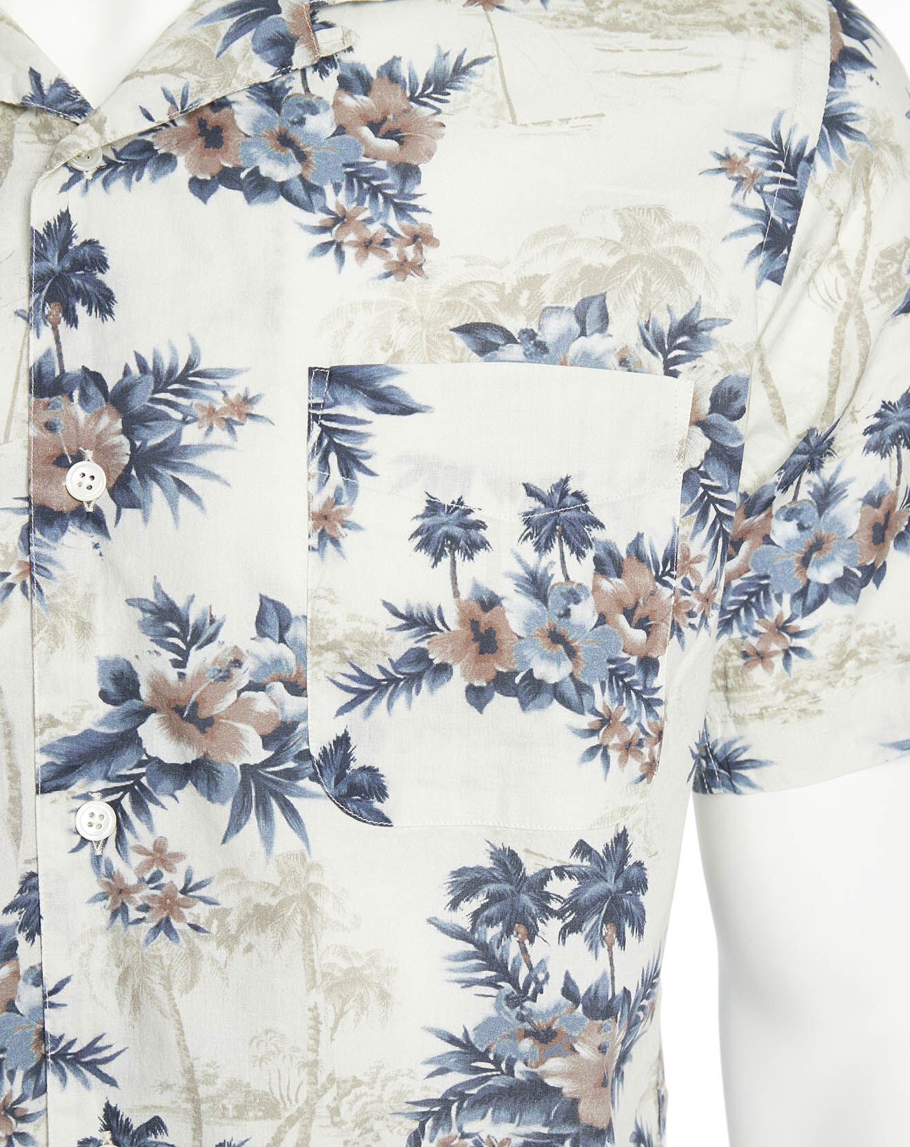 Hartford Chemise slim Slam à fleurs écru/bleu/rouge