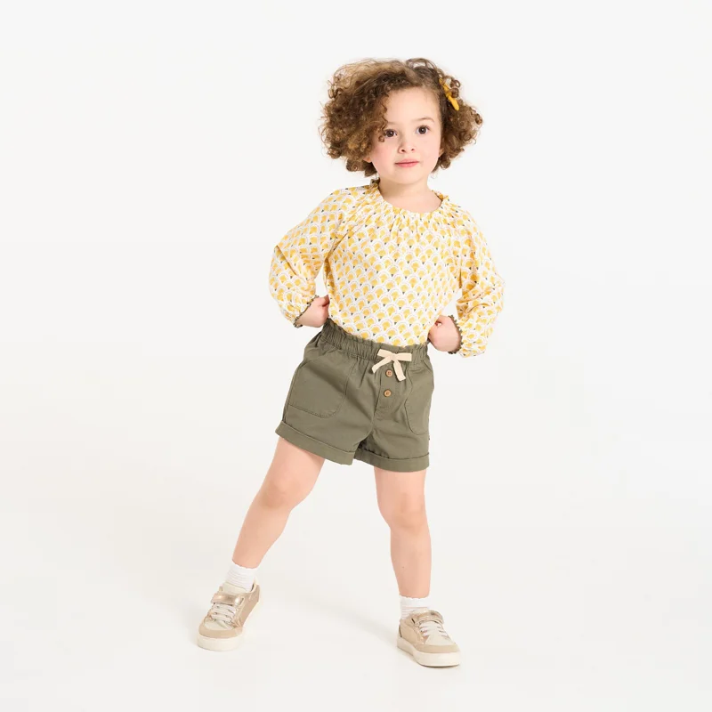 Blouse motif graphique jaune bébé fille Jaune