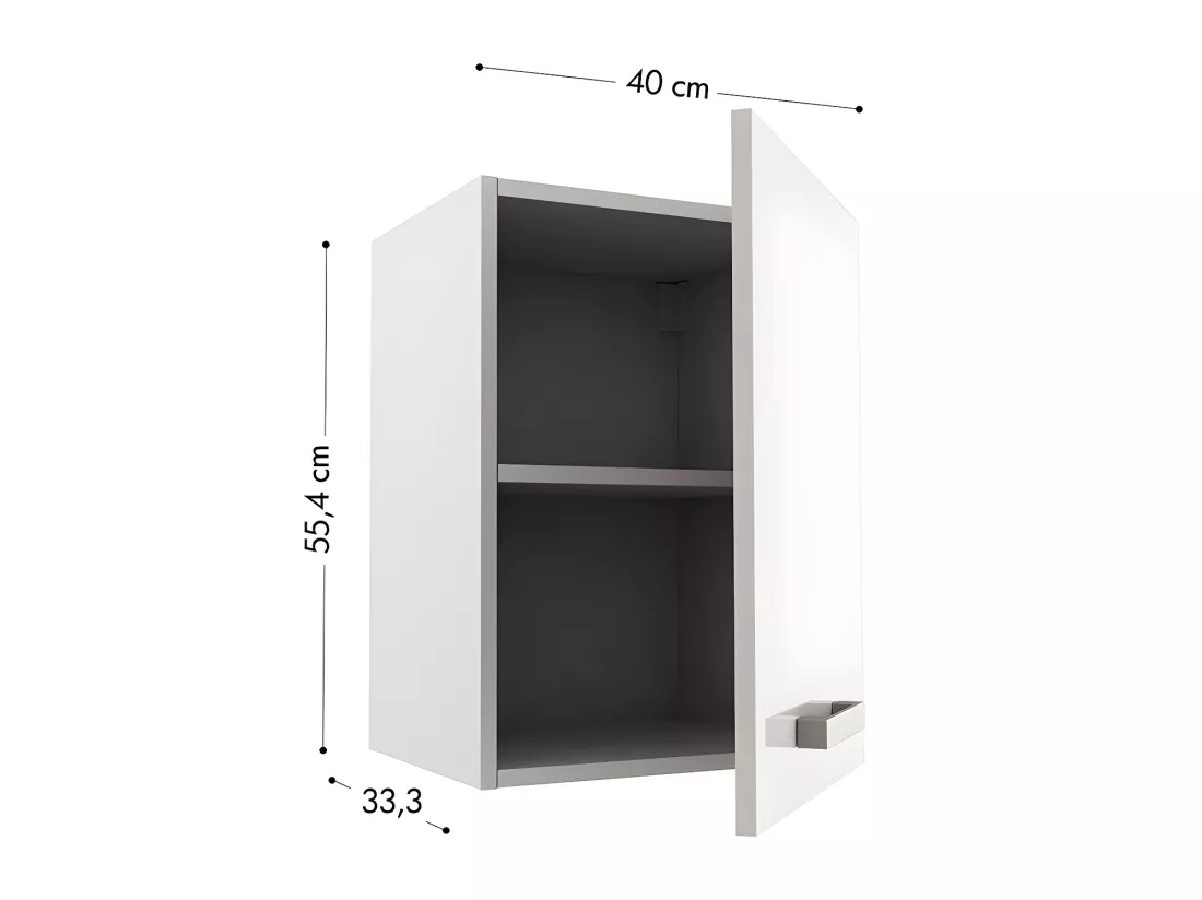 Cuisine complète d'angle réversible - Avec plan de travail 208 x 268 cm - Blanc brillant - TRATTORIA