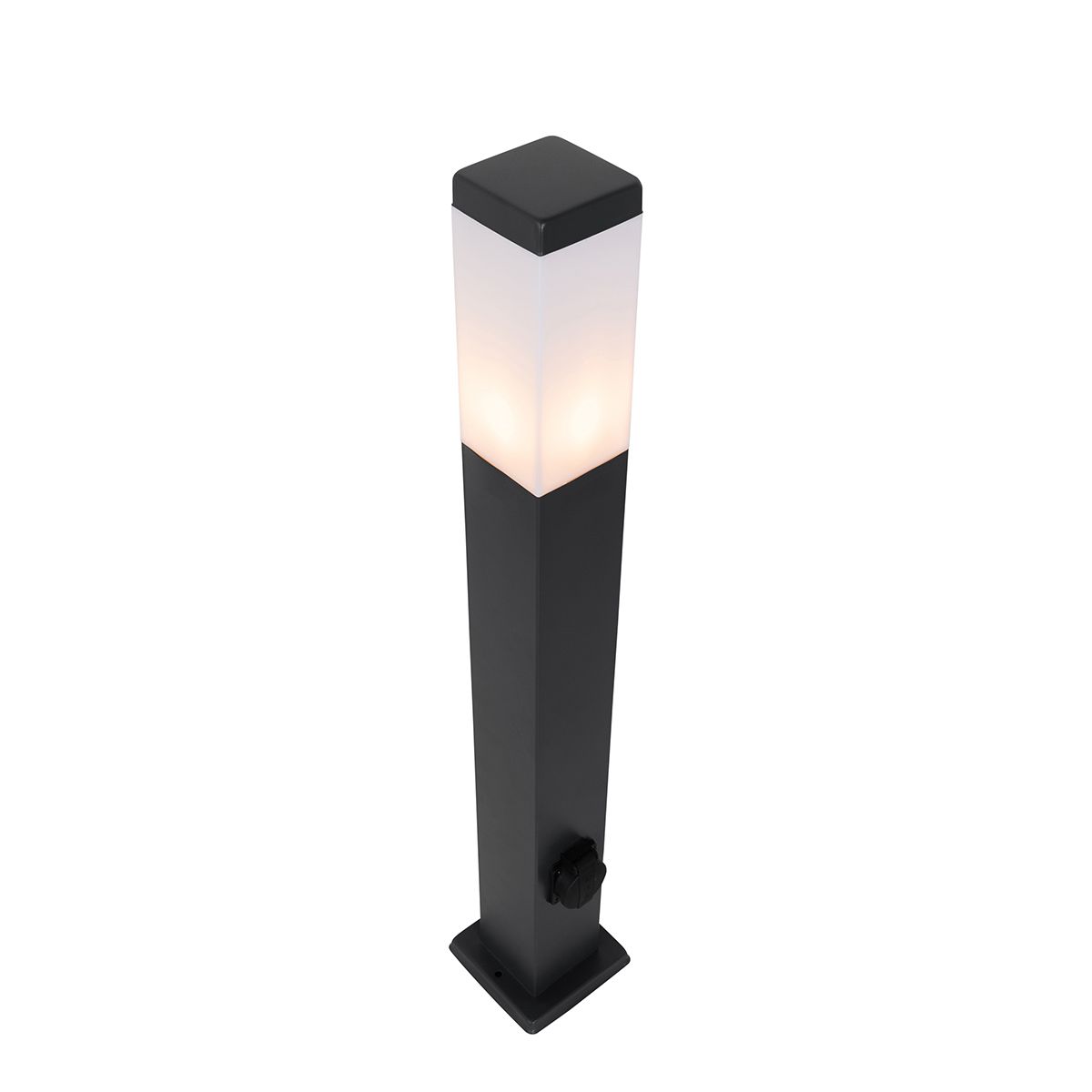 Buitenlamp donkergrijs 80 cm met stopcontact IP44 - Malios