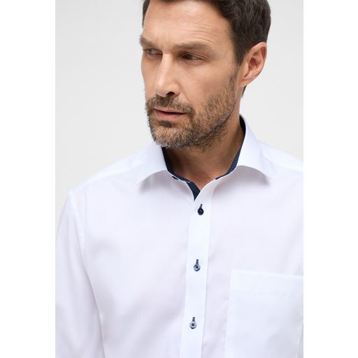 Eterna Langærmet Comfort Fit Skjorte, Hvid, 46