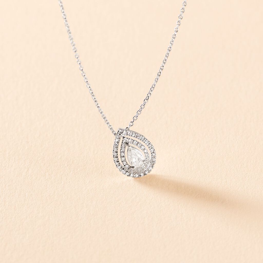 Pendentif Diamina Or Blanc Diamant