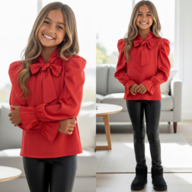 Bow-tiful Blouse - rood of roze