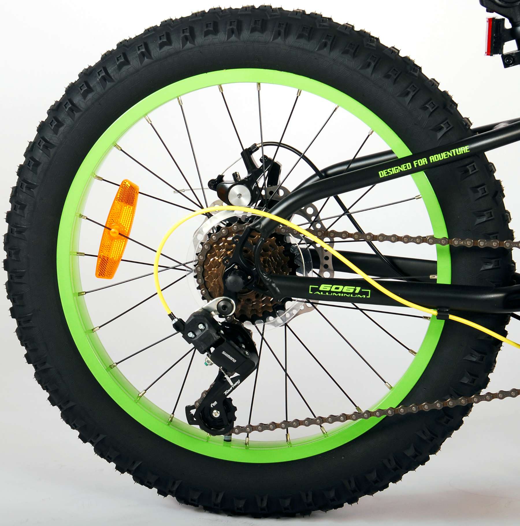 TPFSports Gradient Kinderfahrrad - Jungen - 20 Zoll - 6 Gänge - Scheibenbremse - Schwarz Gelb Grün