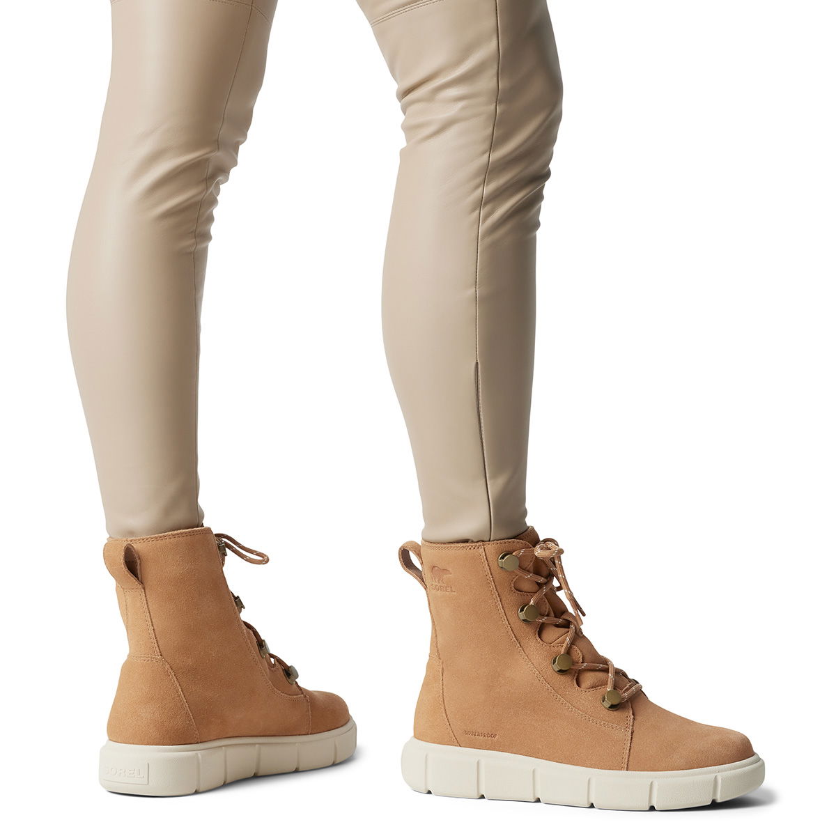Sorel Explorer III Joan Waterproof vinterstøvle, dame (Tawny Buff / Chalk)