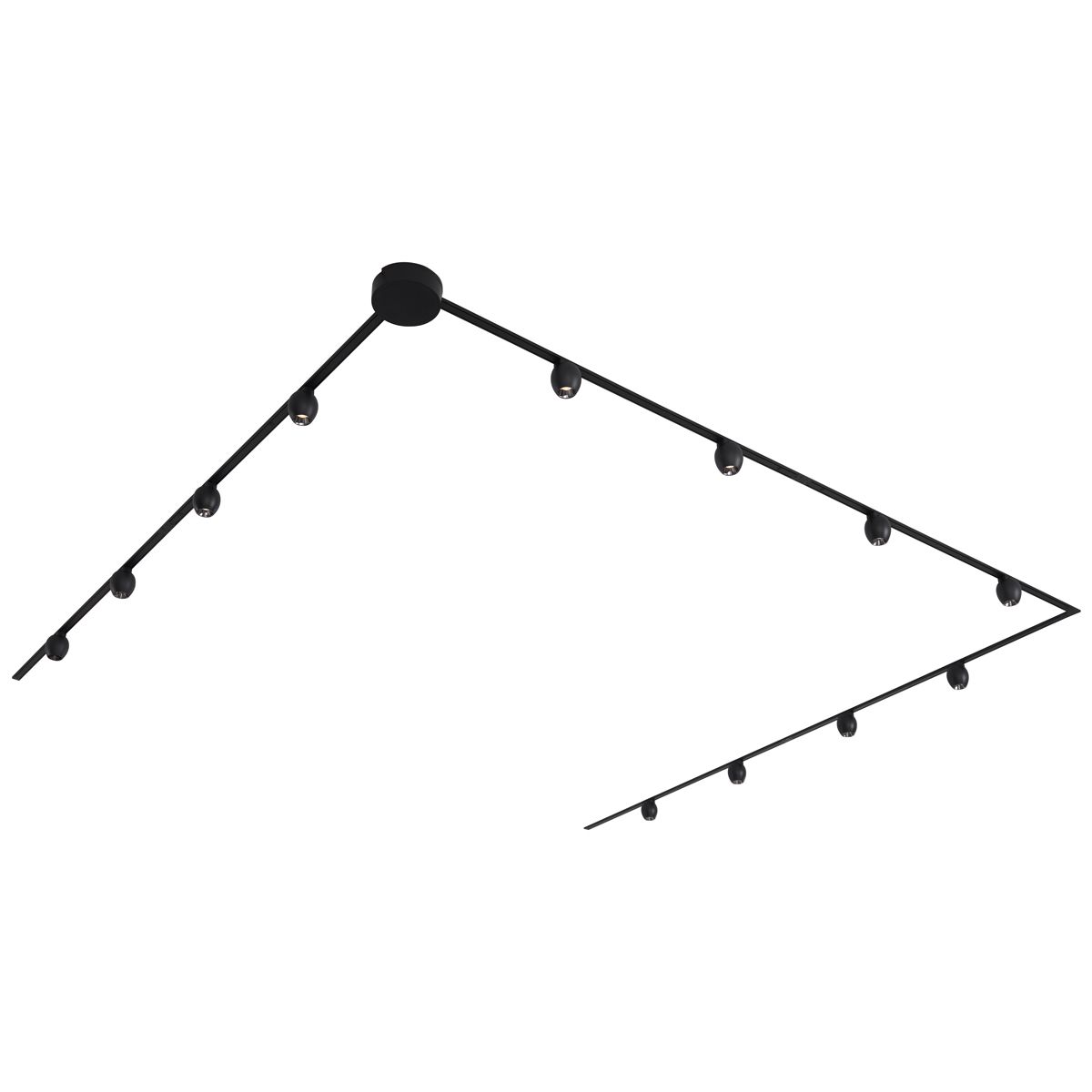 Modern railsysteem met 12 spots zwart 1-fase - Magnetic Zagaye