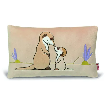 NICI Erdmännchen mit Kind Kissen rechteckig