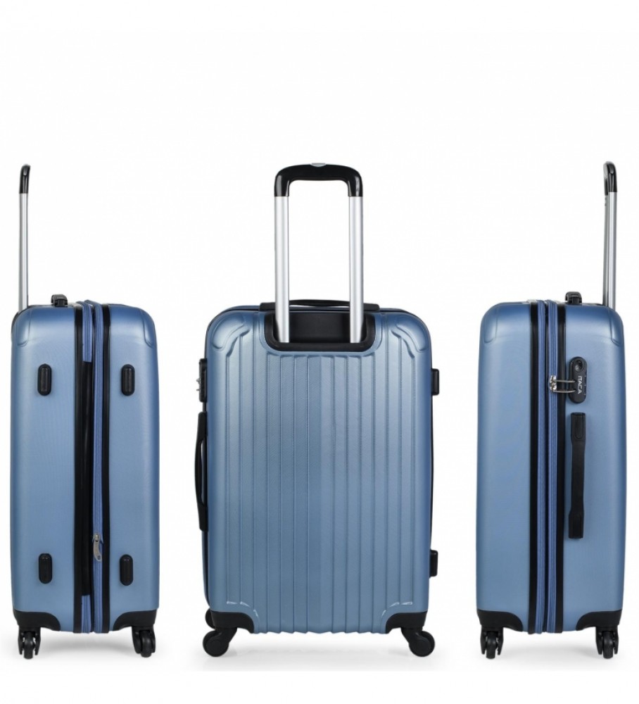 Mala rígida média com 4 rodas ITACA T71560 Azul Safira - 66x41x27cm -