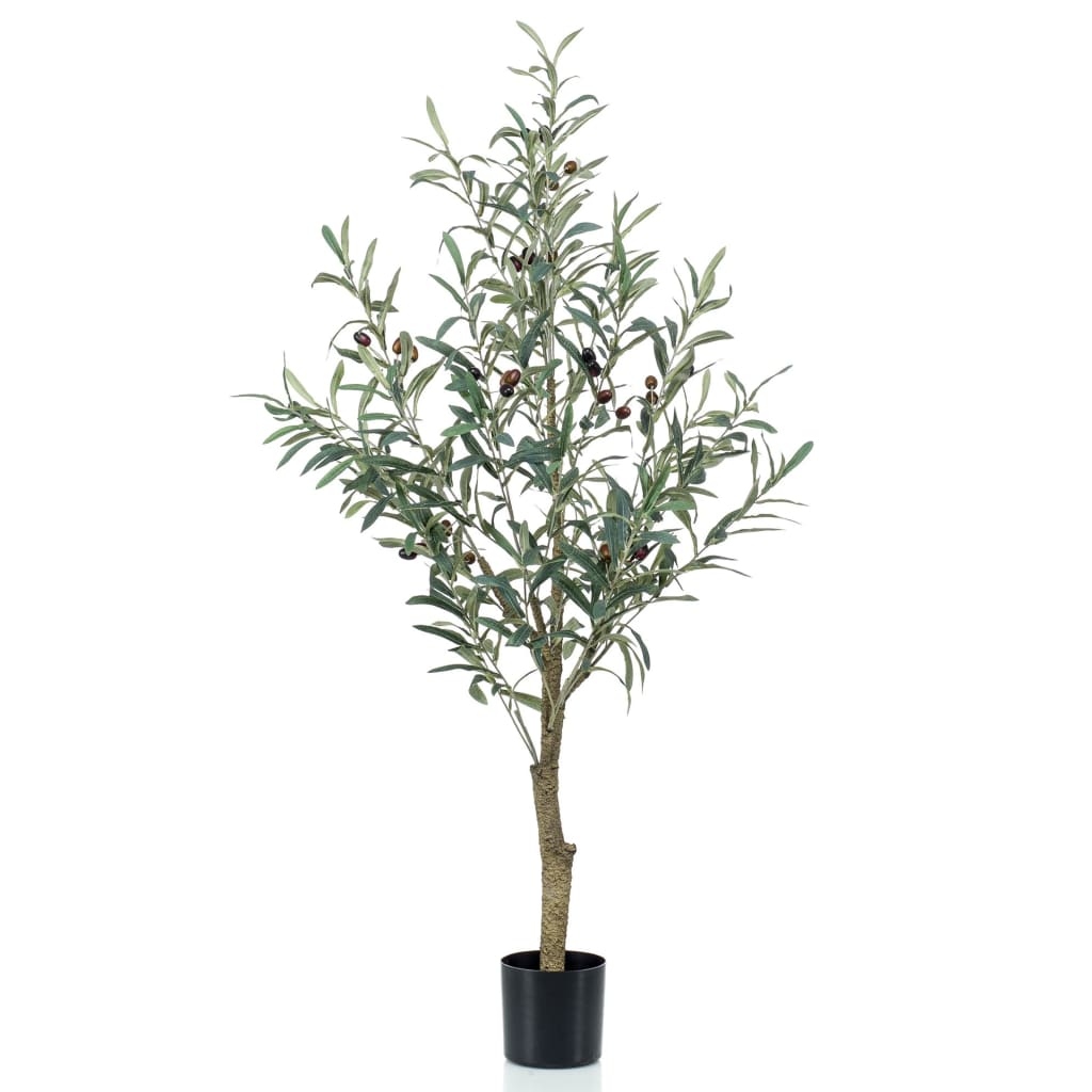 Olivier artificiel 115 cm en pot en plastique