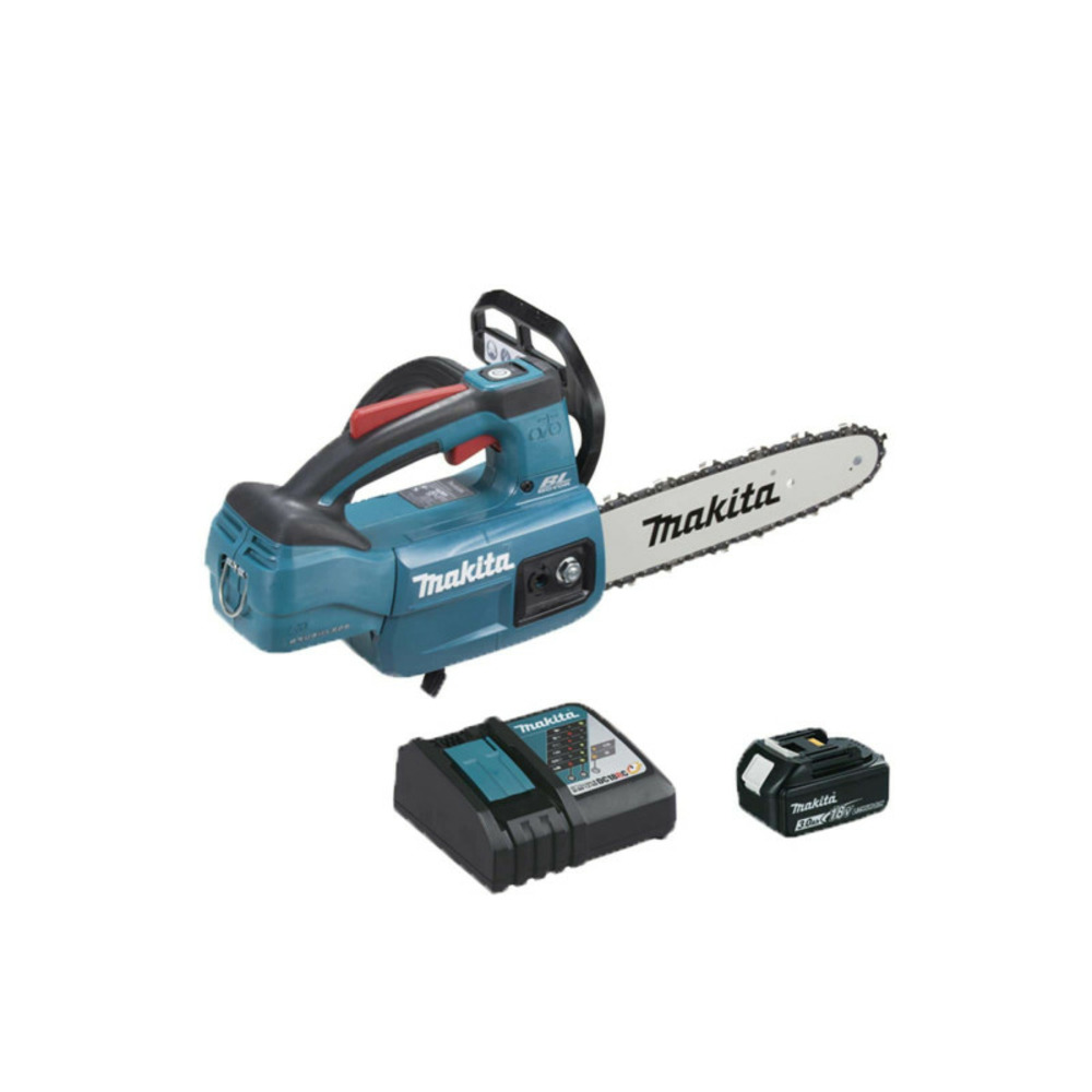 Tronçonneuse d'élagage brushless makita 18v - 1 batterie 3.0ah - 1 chargeur rapide dc18rc duc254rf