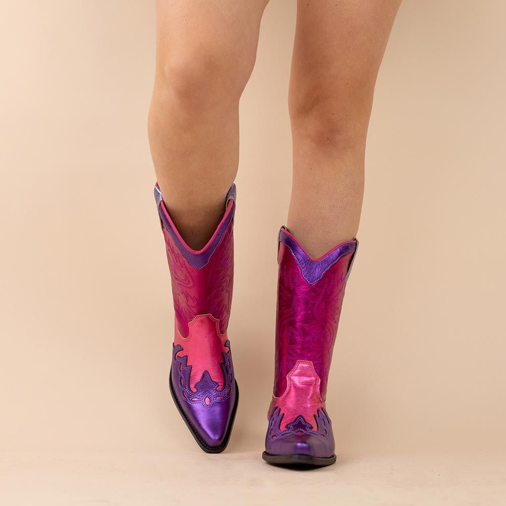 DWRS cowboylaarzen 1324 Sierra roze - paars