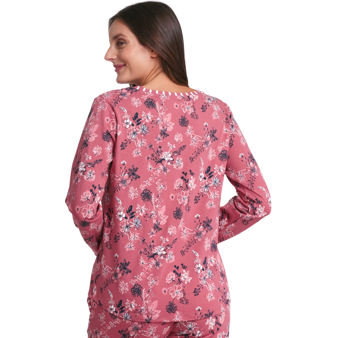 Gina Benotti Damen Schlafshirt mit Blumen himbeer