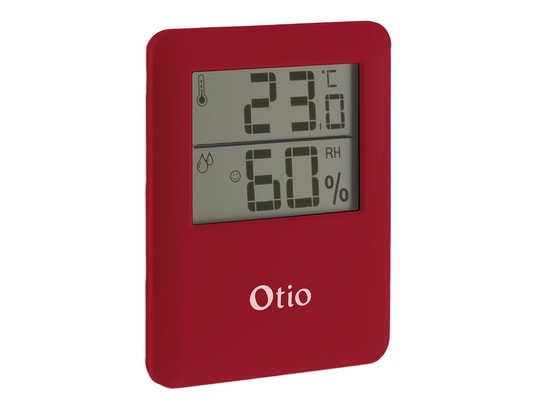 OTIO - Thermomètre extérieur Thermomètre hygromètre magnétique rouge