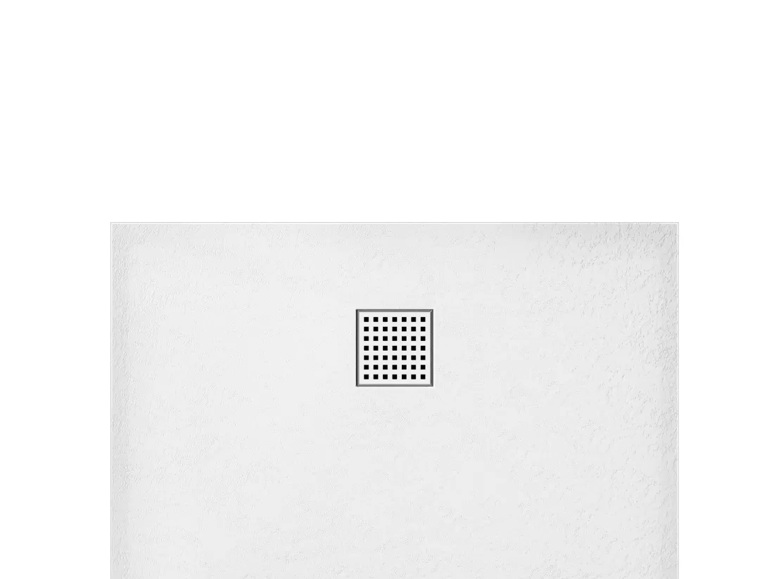 Receveur extra-plat à poser ou à encastrer découpable en résine SMC avec siphon - Blanc - 160 x 90 cm - MIRNOSA