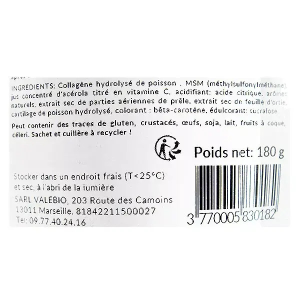 Valebio Colágeno Marinho Tipo 1, 2 e 3 180g