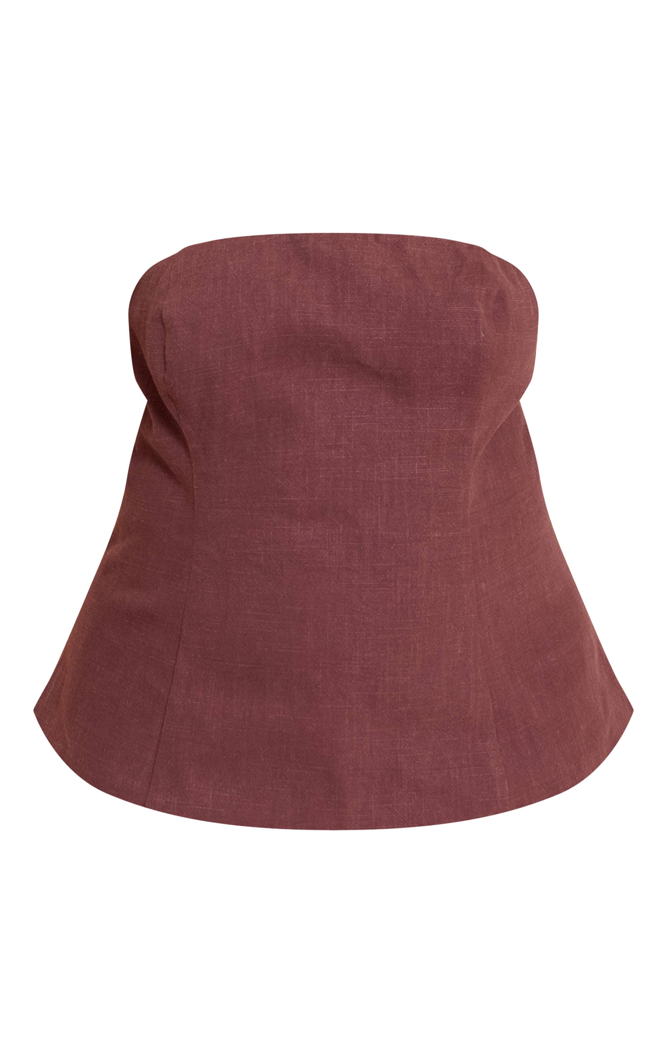 Deep Chocolate Plus Top Bandeau Long En Lin Premium Co-ord