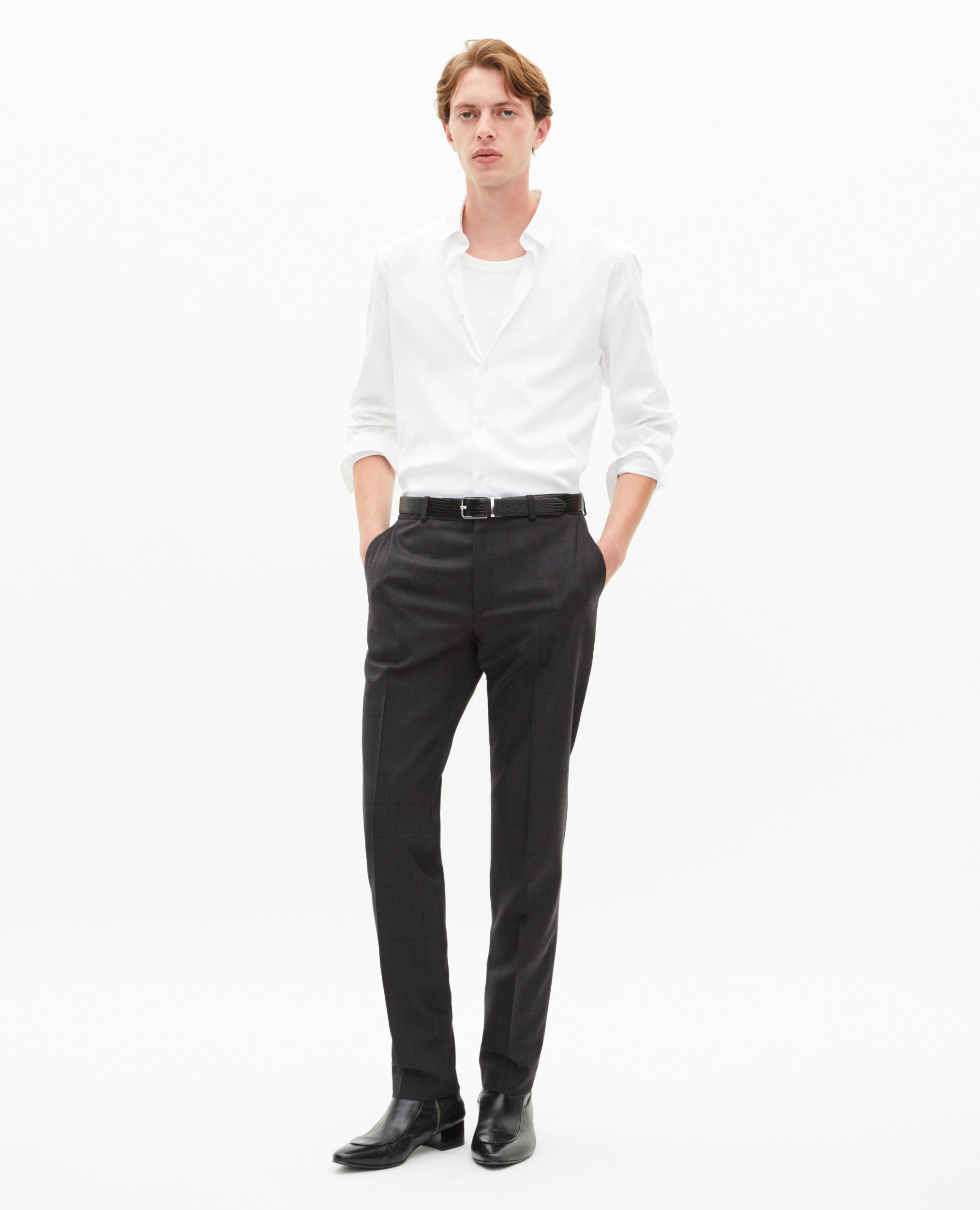 Chemise formelle slim en popeline blanche