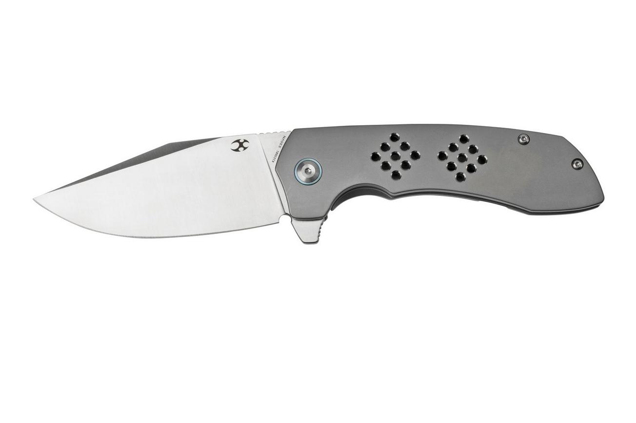 Kansept Entity K1036B1 Satin, Bead Blasted Titanium zakmes, Nalu Knives design