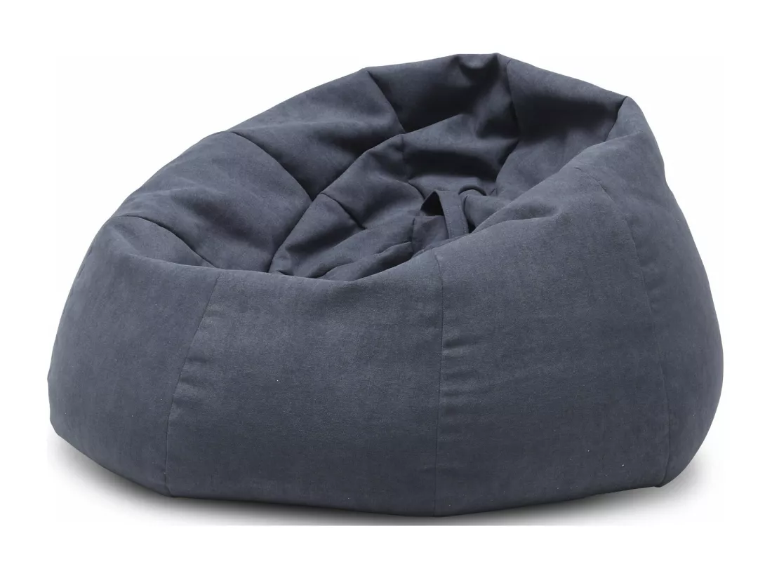 Pouf poire en tissu Komo-Couleur Bleu charrette
