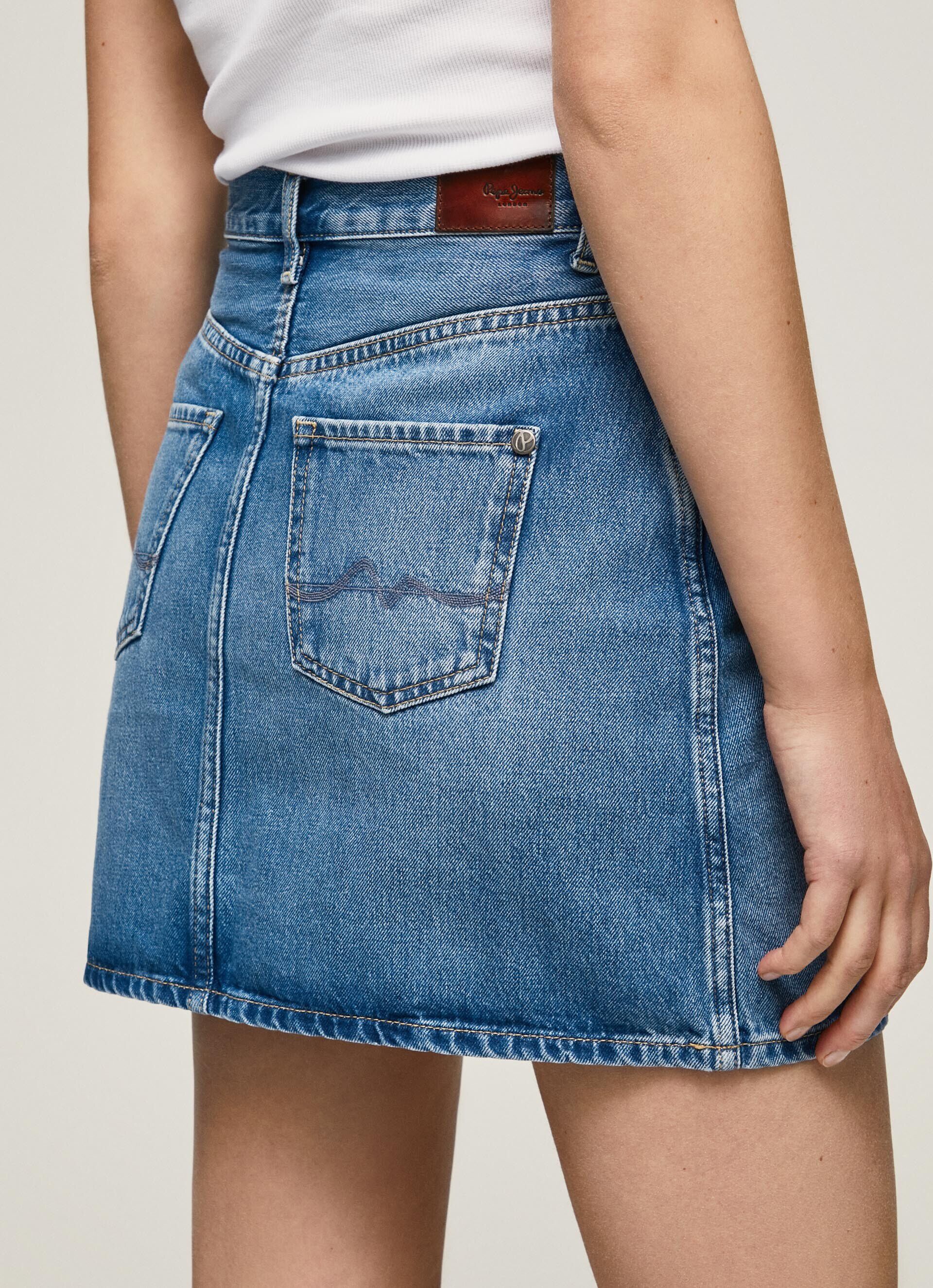 Saia jeans de corte regular - jeans