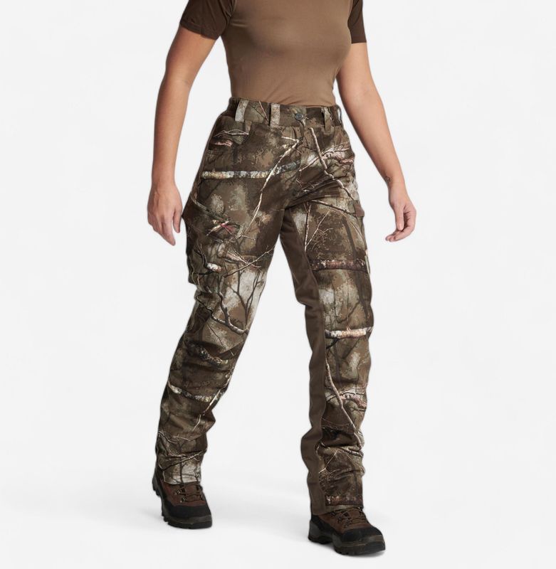 Warme waterdichte geluidloze camouflagebroek dames 500 treemetic