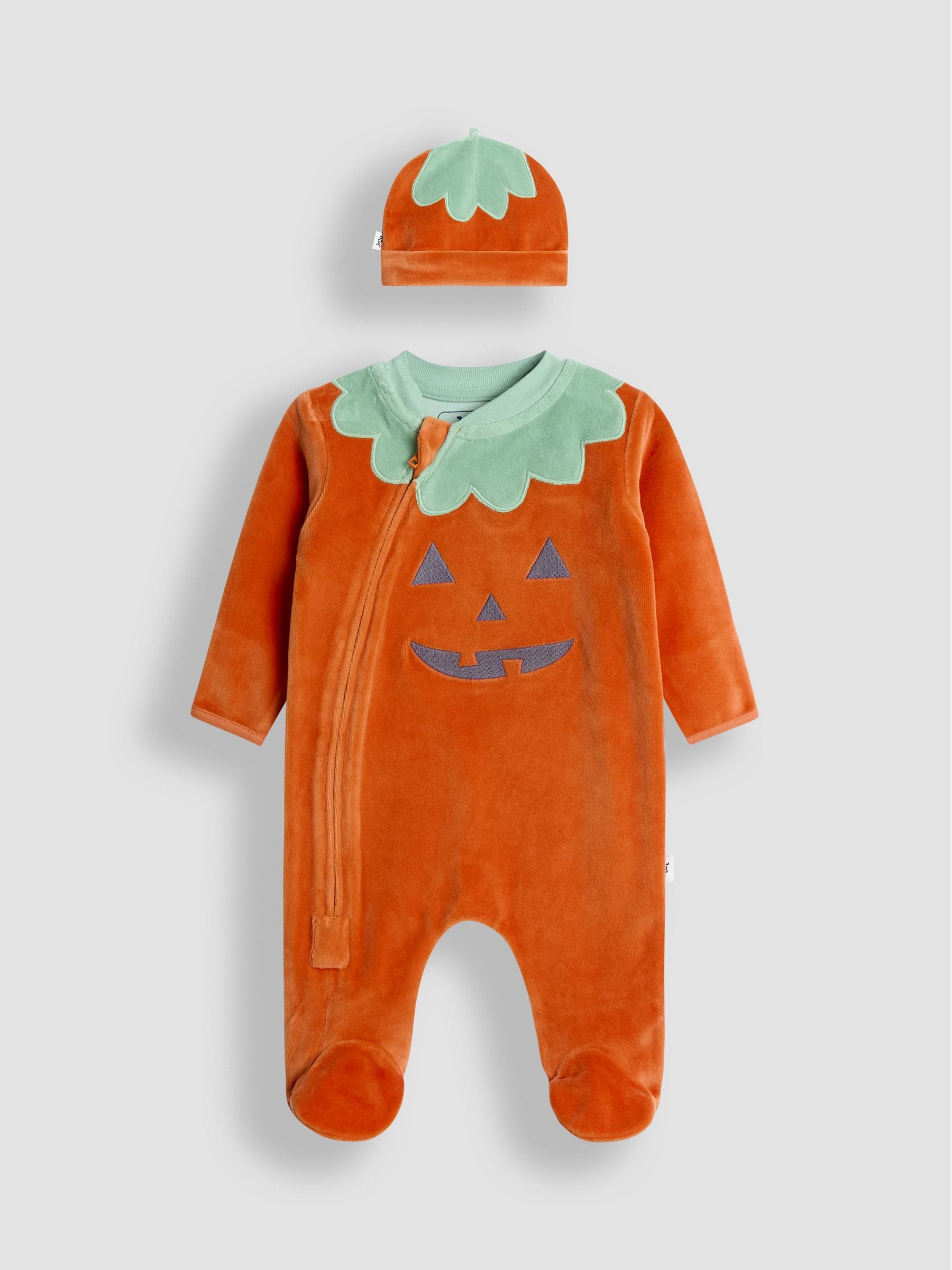 JoJo Maman Bébé Velours All-in-one & Hoeden Set
