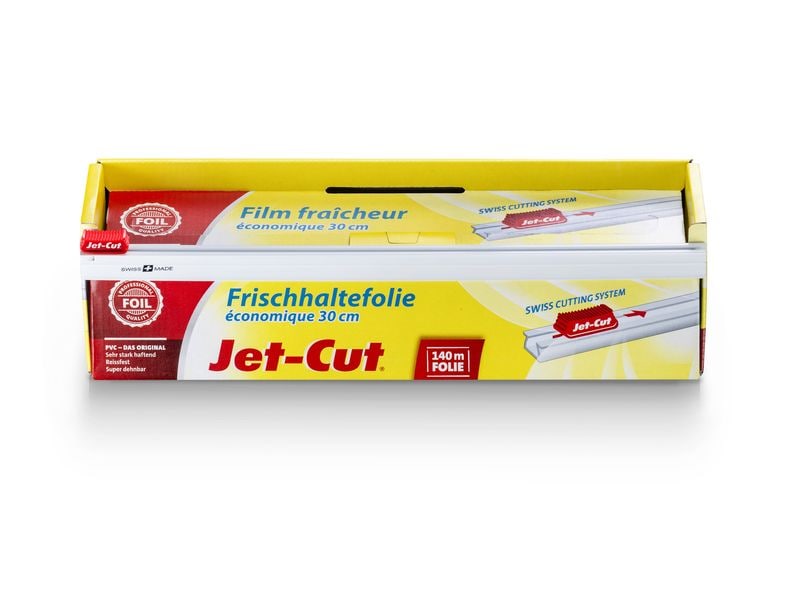 Jet-Cut Frischhaltefolie Eco 1 Stück, Transparent Frischhaltefolie mit Jet-Cut Schneidesystem