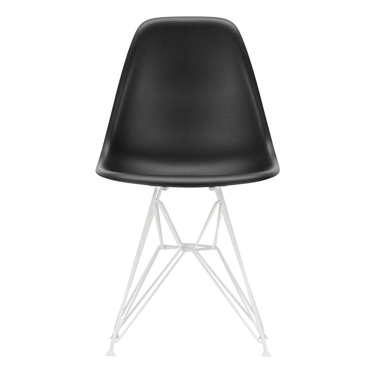 Eetkamerstoel DSR RE wit onderstel deep black