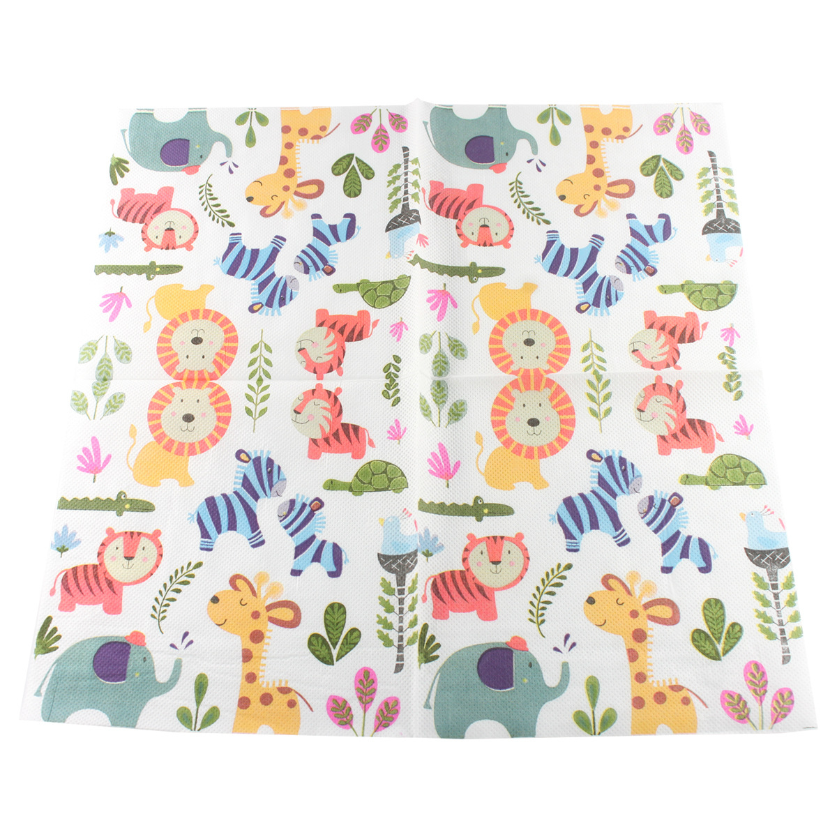 (40er Set) 33x33cm Einweg Servietten Kinder Party Tisch Dekoration - Safari Tiere