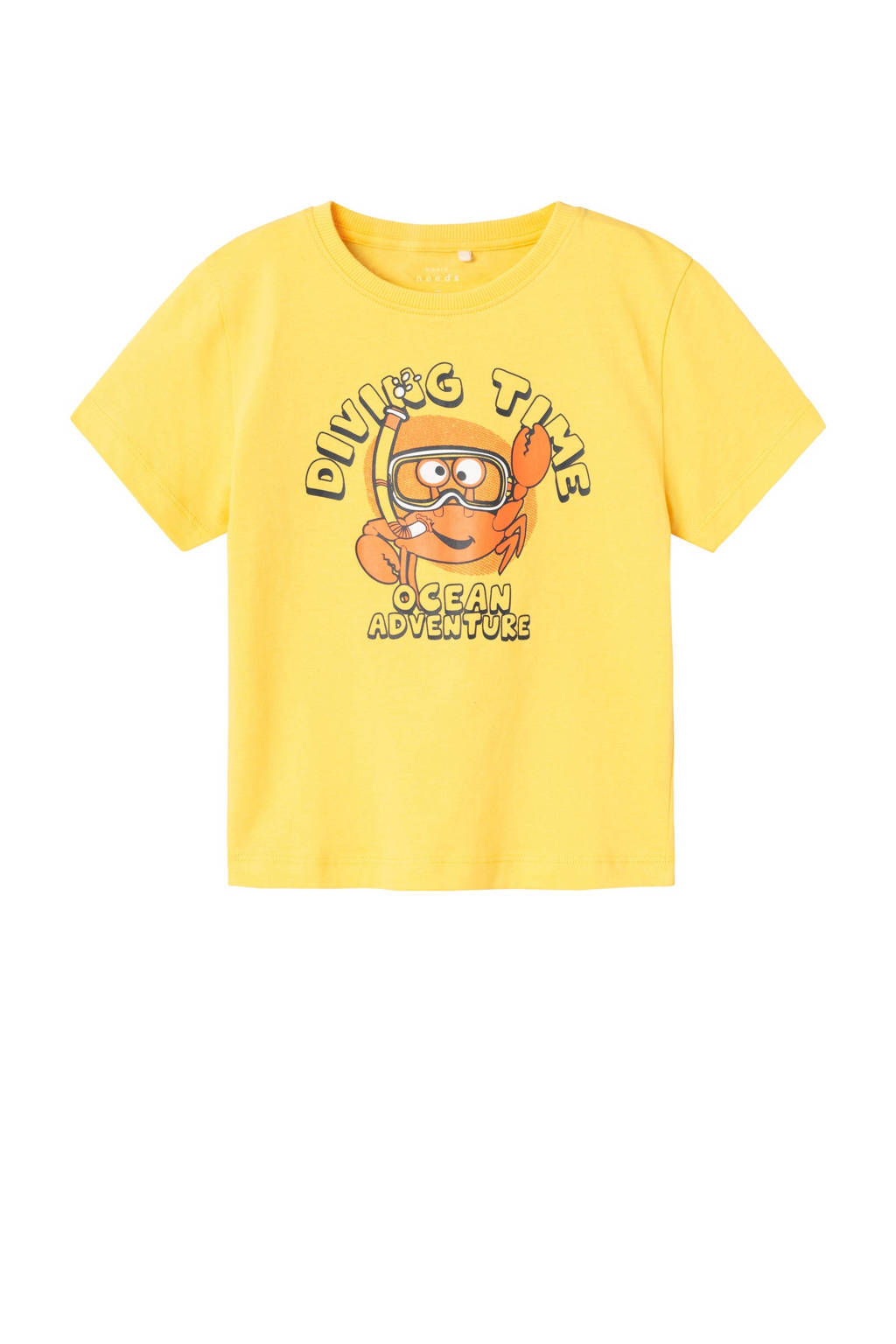 NAME IT T-shirt NMMVAGNO met printopdruk geel