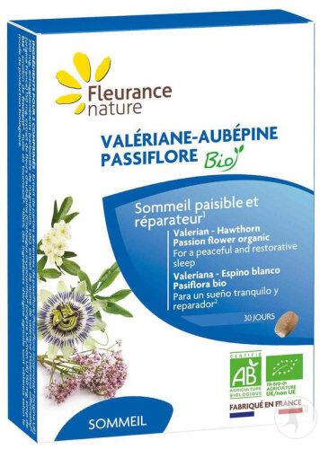 Fleurance Nature Valériane Aubépine Passiflore Bio 60 Comprimés