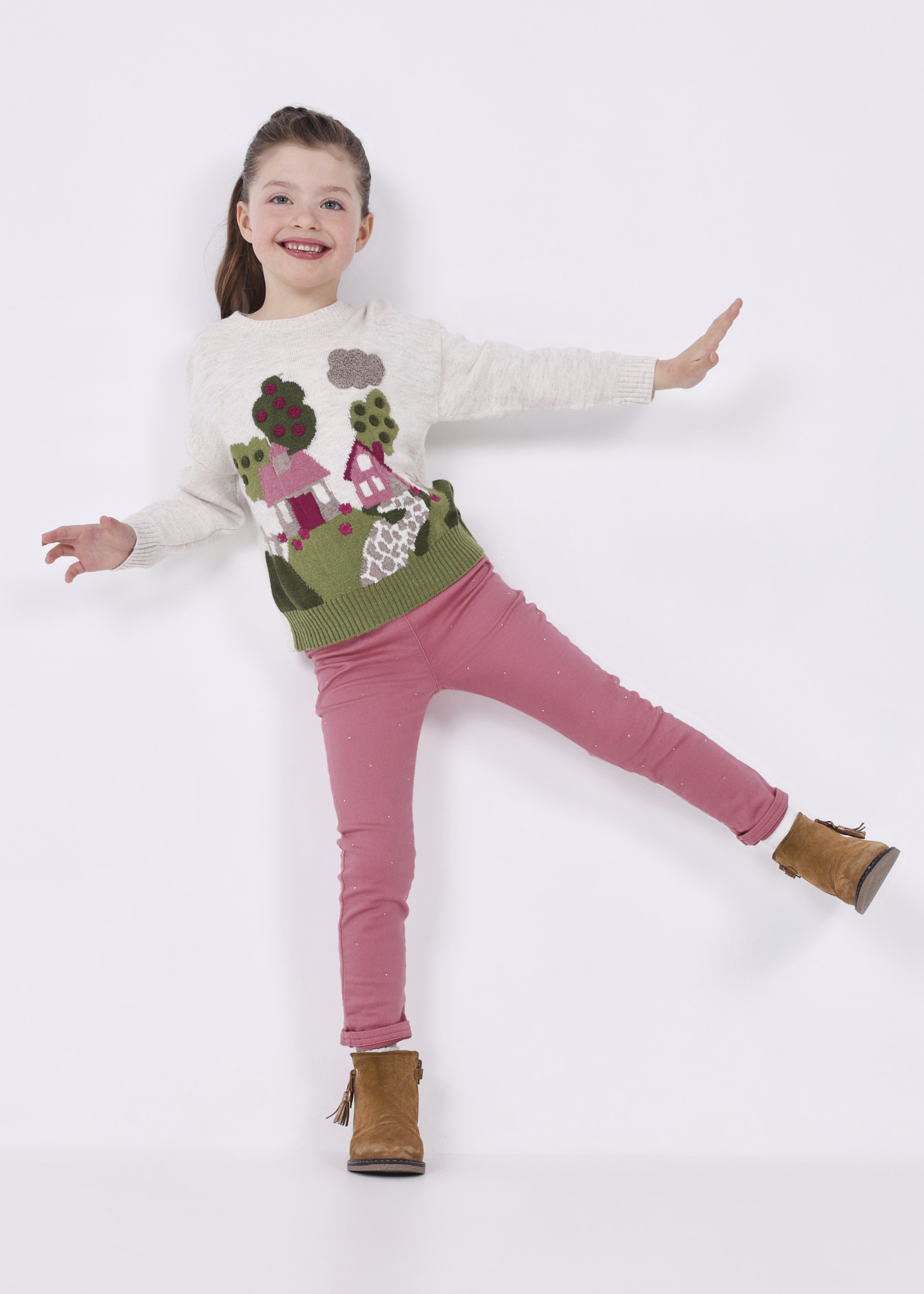 Leggings com strass para meninas