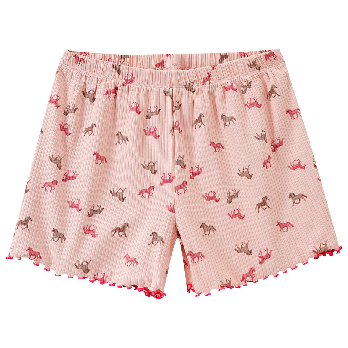 Yigga Mädchen Shorty mit Pferde-Motiven rosa