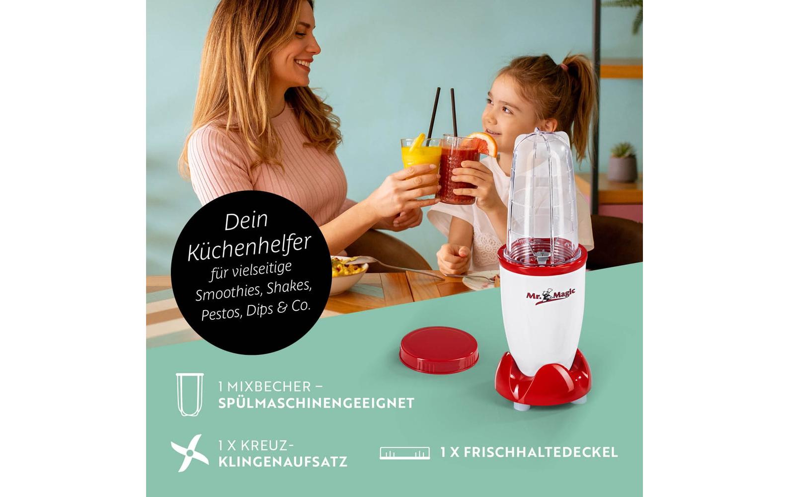 Mr. Magic Mixer Rot/WeissKompakter Smoothie Maker