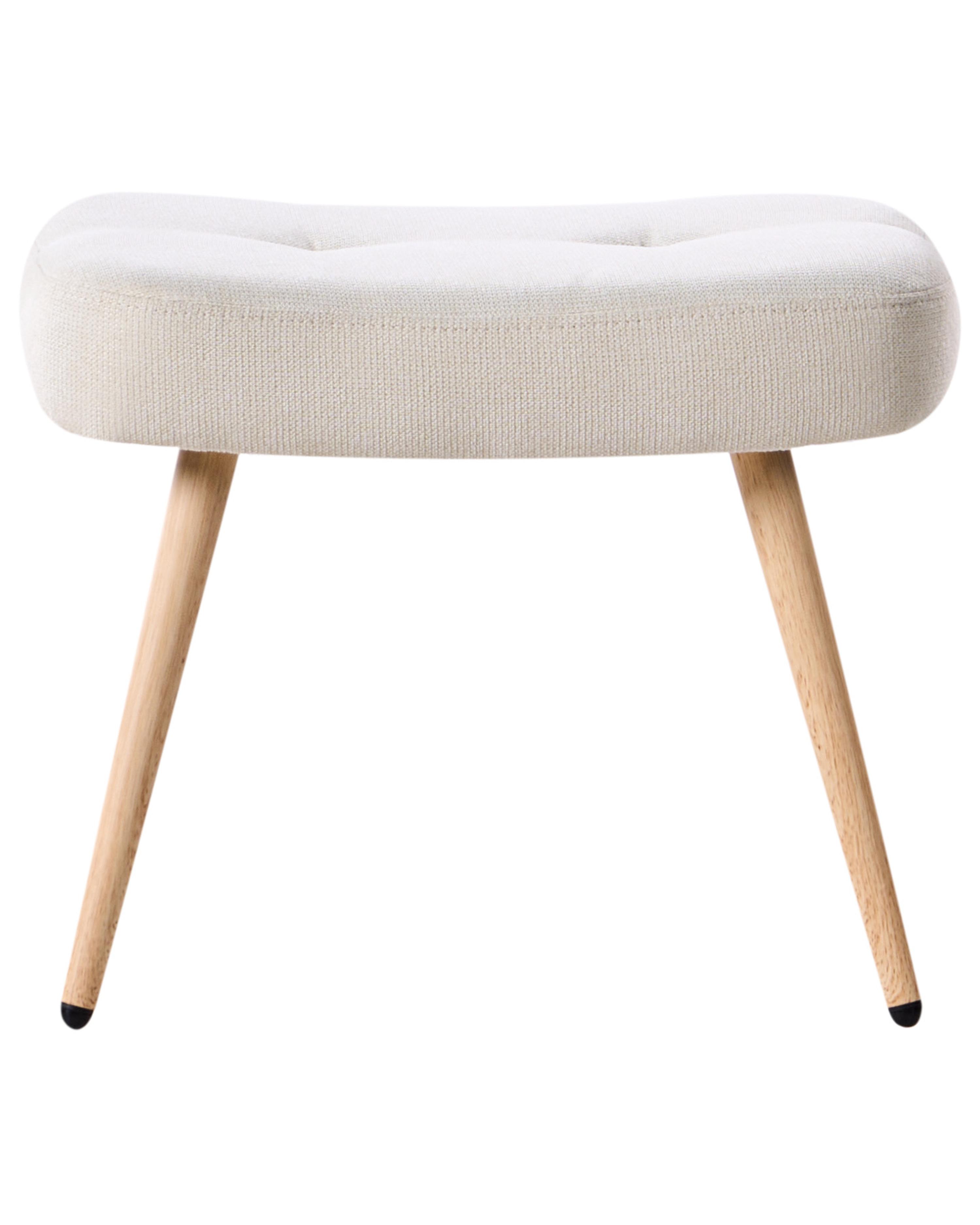 Oorfauteuil VEJLE met voetenbank Stof Lichtbeige