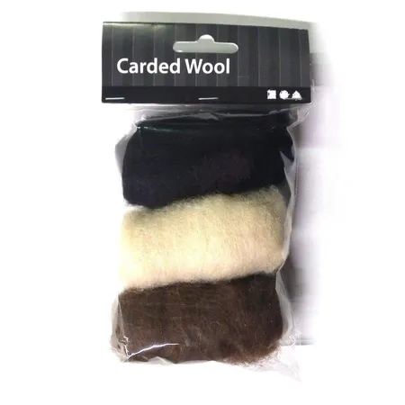 Creative Company Märchenwolle schwarz, rohweiß und dunkelbraun, 3 x 10g