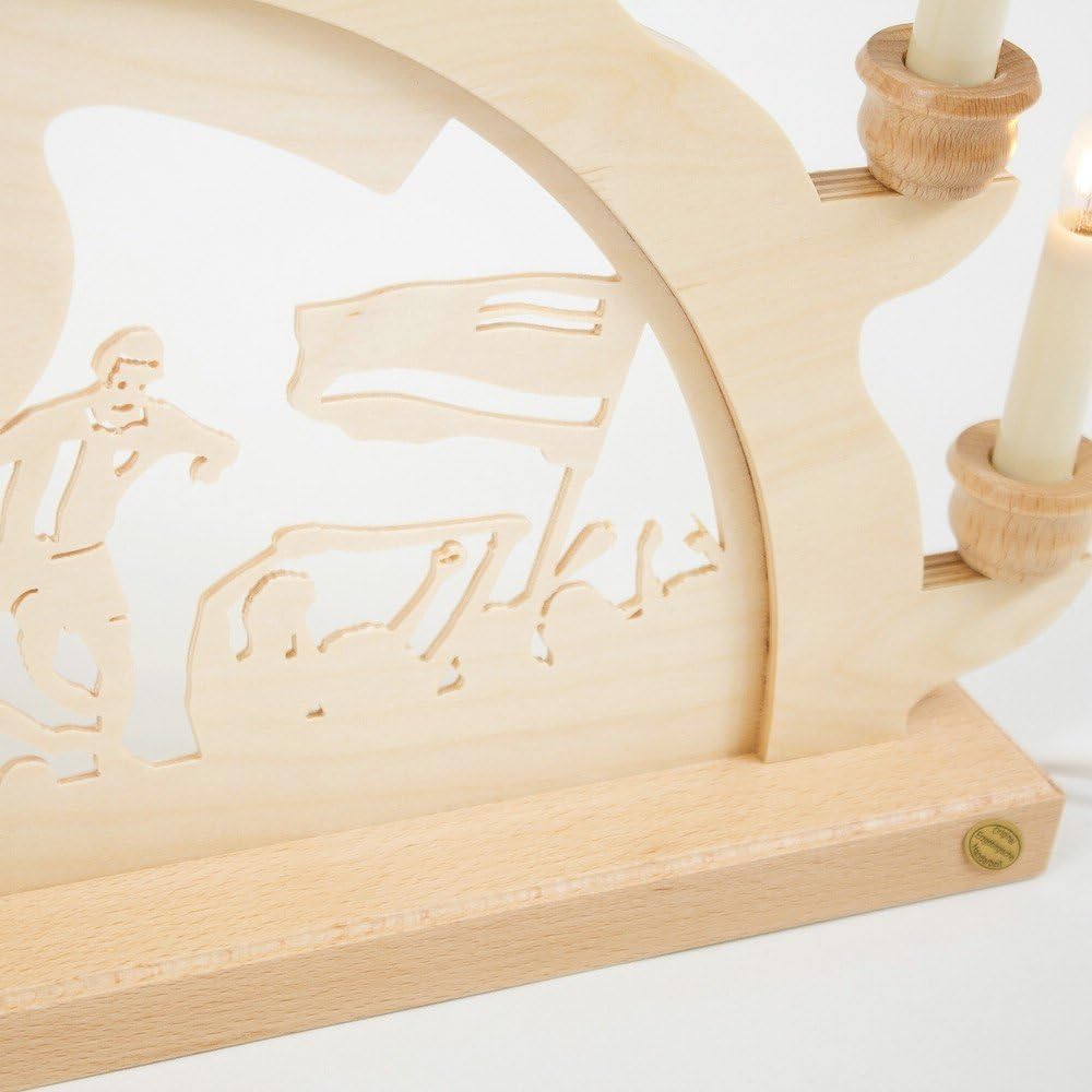 Holz-Schwibbogen Lichterbogen Schwibbogen aus dem Erzgebirge (Fussball, 50 cm)