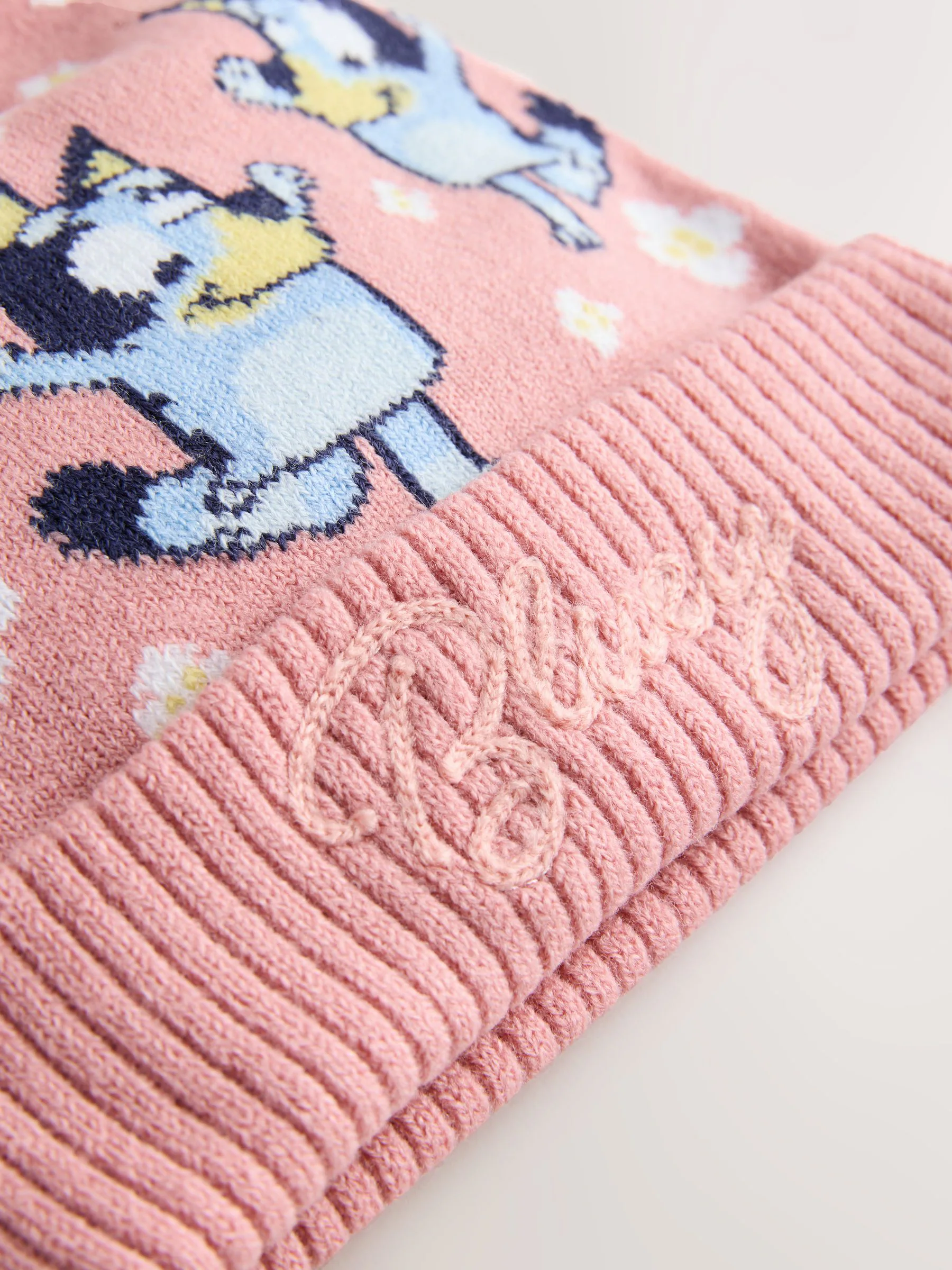 Roze/blauw - Bluey Pom muts (1-10jaar)