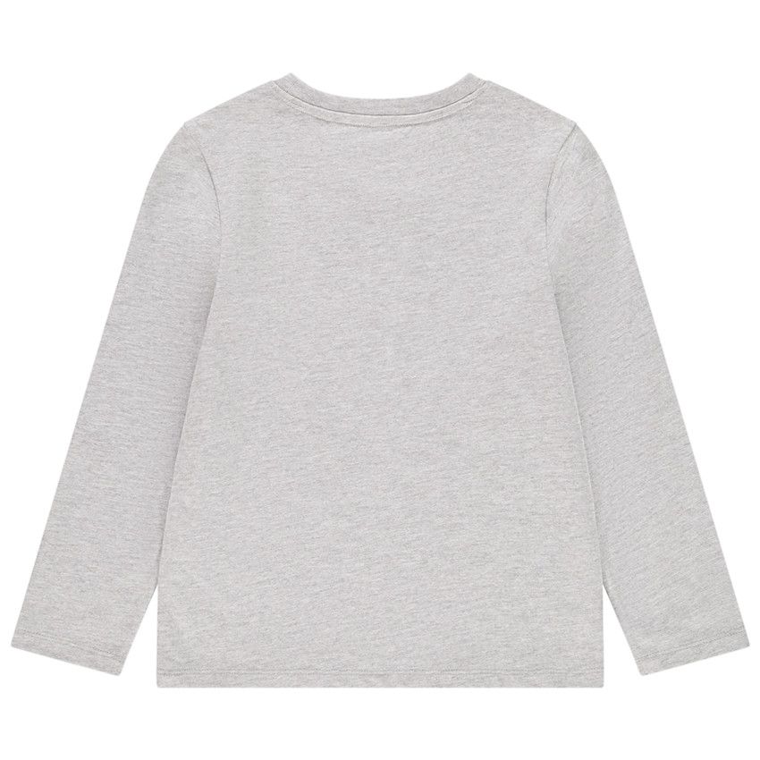 T-shirt manches longues print Batman doré pour enfant garçon - Gris chiné