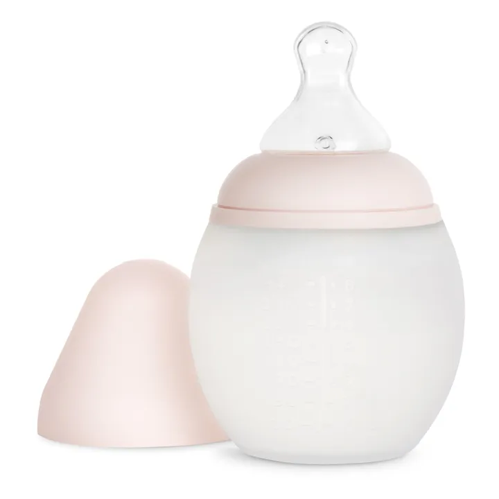 Elhée Biberon en silicone médical et tétine physiologique | Rose poudré