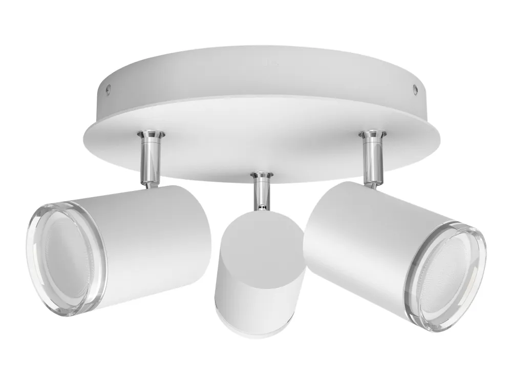 Philips Hue White ambiance Adore Bathroom - Loftsspotlys - LED-spot lyspære x 3 - GU10 - total: 15 W (tilsvarende 150 W) - klasse G - varmt til køligt hvidt lys - 2200-6500 K - hvid