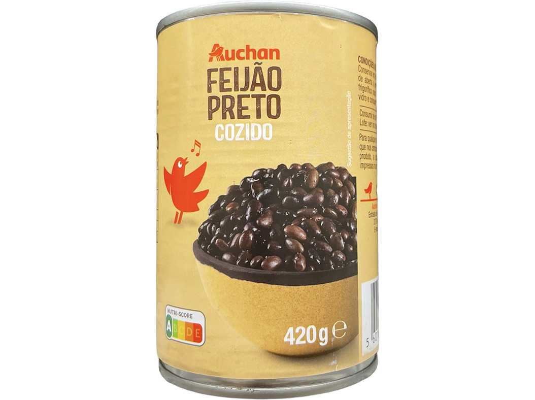 FEIJÃO PRETO AUCHAN COZIDO 420(260)G