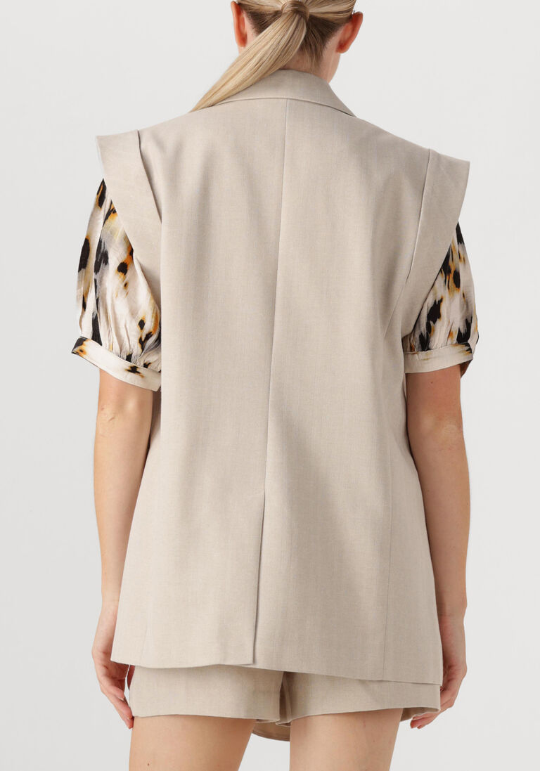 beige co'couture blazer lisacc linen wing vest