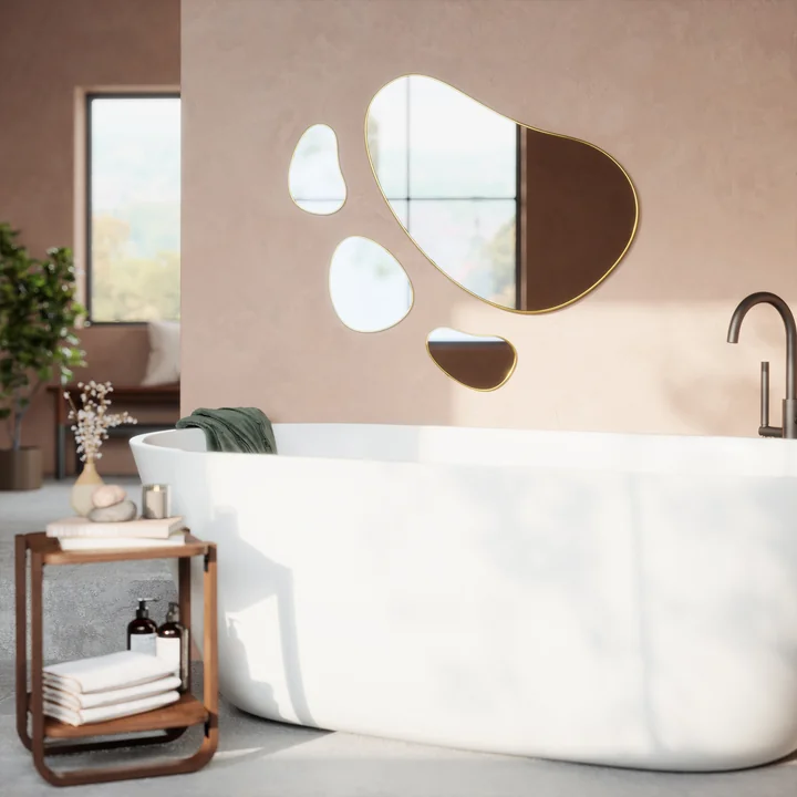 Umbra - Hubba Pebble Wandspiegel, 3er Set, titan