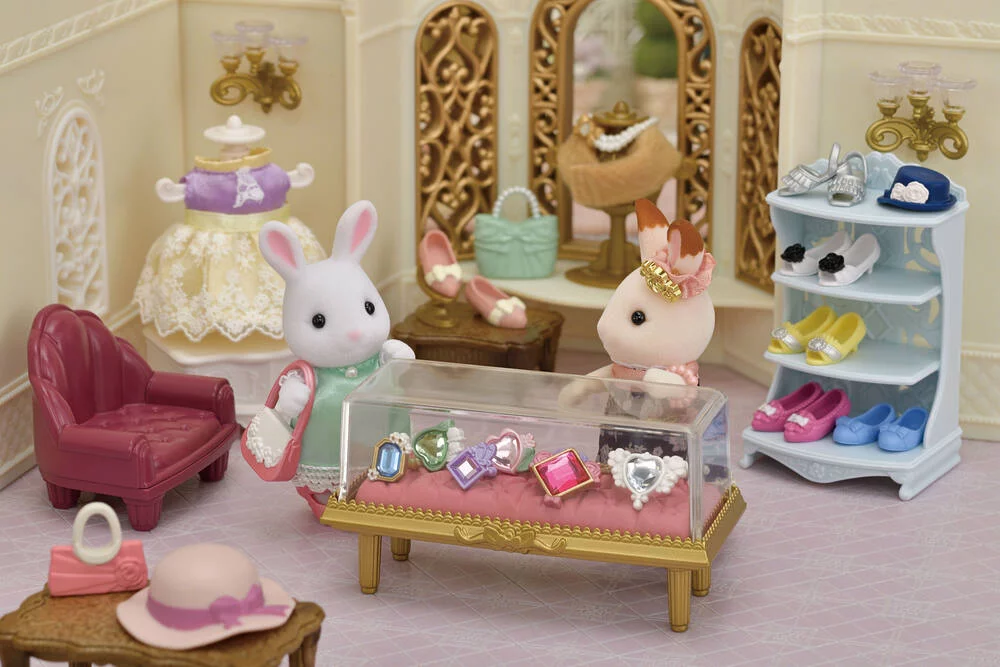 LA VALISETTE DE MODE ET GRANDE SŒUR LAPIN NEIGE - SYLVANIAN PERSONNAGES ET TENUES