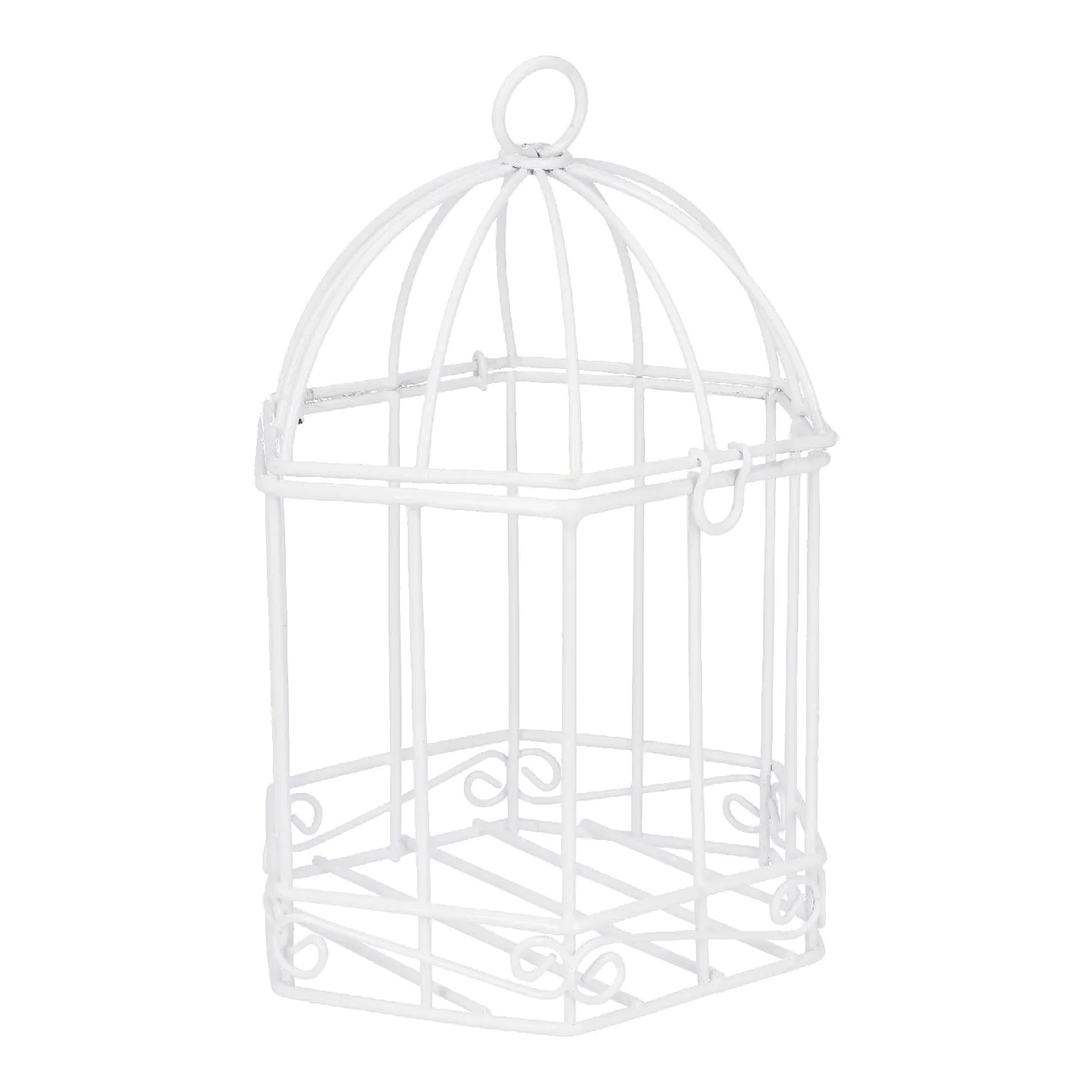 Vogelkäfig, sechseckig, weiß, 18 cm